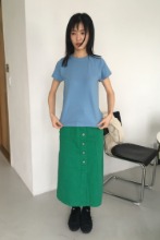 front button colorful skirt (3colors)