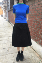 belt cotton midi skirt (2colors)