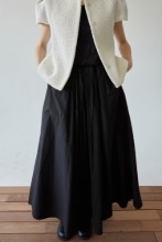 poplin cotton long skirt (2colors)