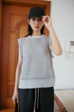 hole sleeveless knit top (3colors)