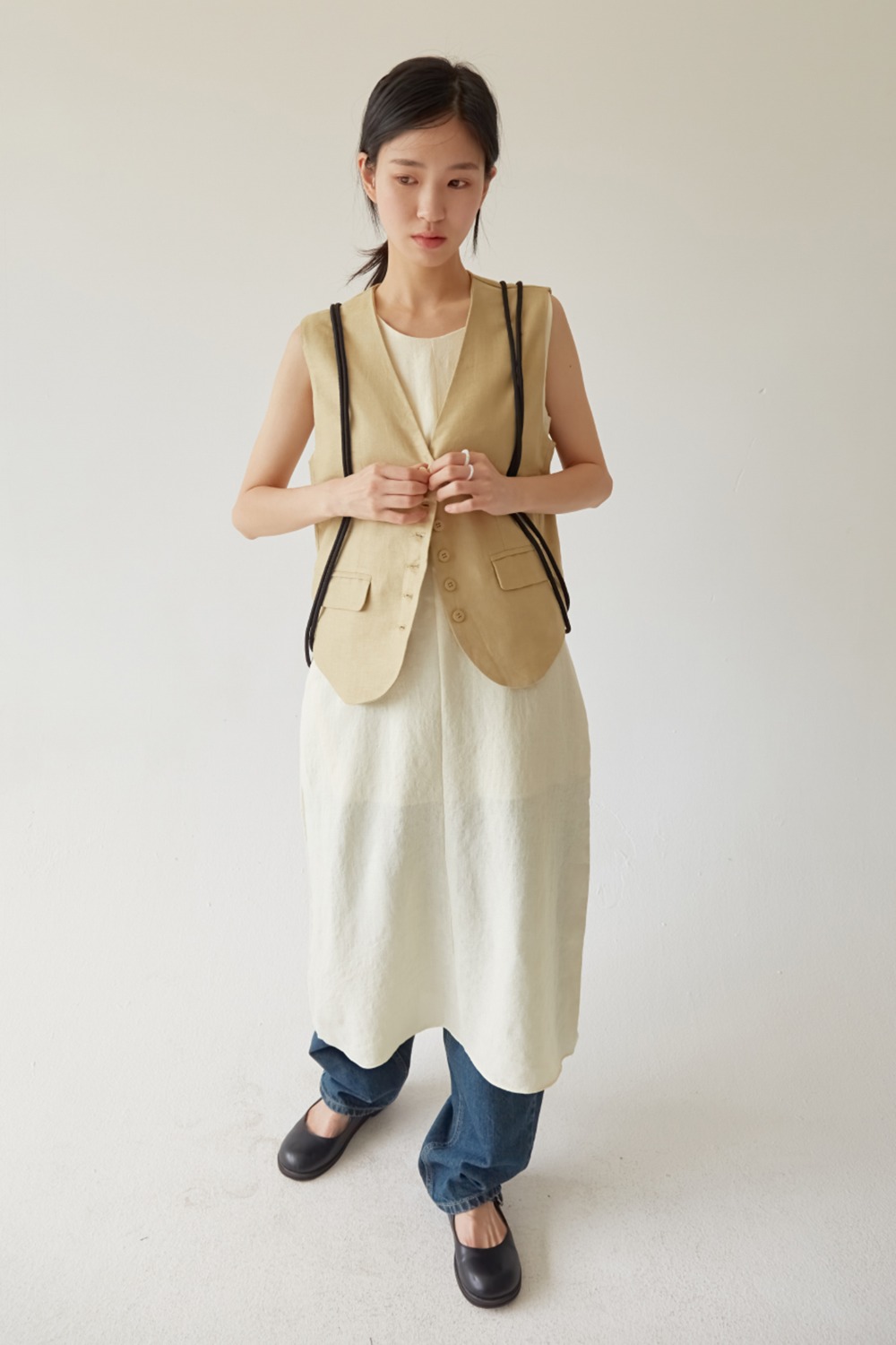 linen vest (2colors)